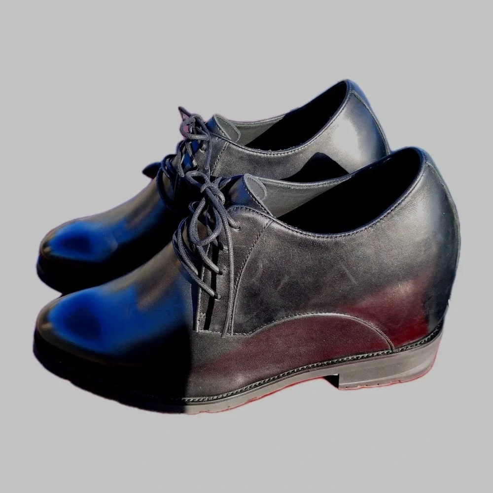 US 9 EU 42 CHAMARIPA  Elevator Shoes‎ Mens Height Increase Black Dress Shoes NEW